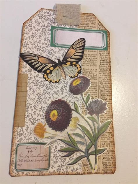 Large Collaged Tag For Junk Journals Etsy Junk Journals Etsy Journal