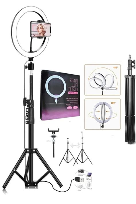 10 Inç Ring Light 5500k Youtuber Led Işıklı 2 1 Metre Tripod Selfie