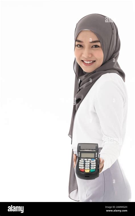 Half Body Portrait Of Confident Happy Smiling Female Muslim Woman With