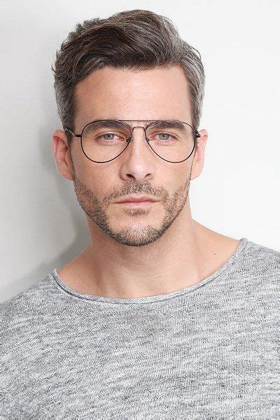 Nantes Aviator Black Frame Eyeglasses Round Face Men Beard Styles Latest Beard Styles