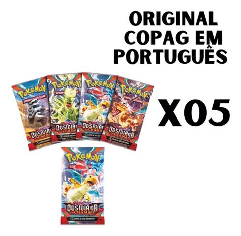 Kit Cartas Pokémon Booster C 05 Packs Obsidiana Em Chamas MercadoLivre