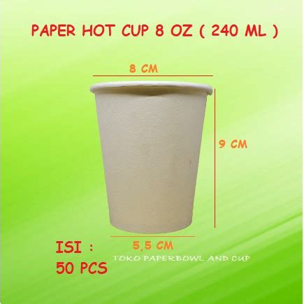 Jual Paper Hot Cup Gelas Kertas 8 Oz 240 Ml Polos Isi 50 Pcs Shopee