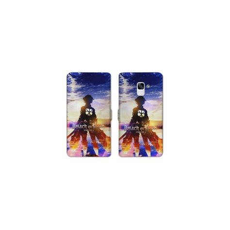 Housse Cuir Portefeuille Samsung Galaxy S9 Manga Attaque Titans Soleil