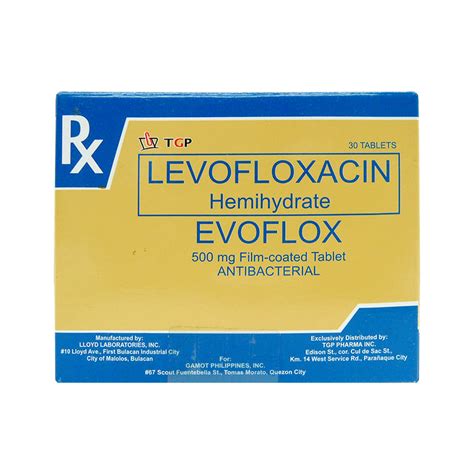 Evoflox Levofloxacin Hemihydrate 500mg Film Coated Tablet 30s Price In