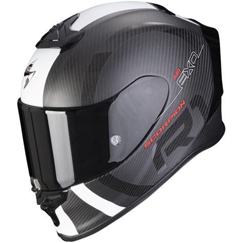 Casque Moto Integral SCORPION EXO R1 CARBON AIR MG NOIR MAT BLANC 40