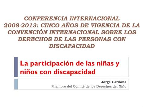 PPT Jorge Cardona Miembro del Comité de los Derechos del Niño