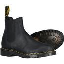 2976 Waxed Full Grain Dr Martens Mod Chelsea Boots In Black