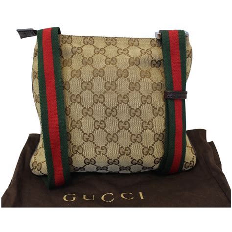 Gucci Gg Monogram Canvas Web Small Messenger Bag Beige 146309 Us