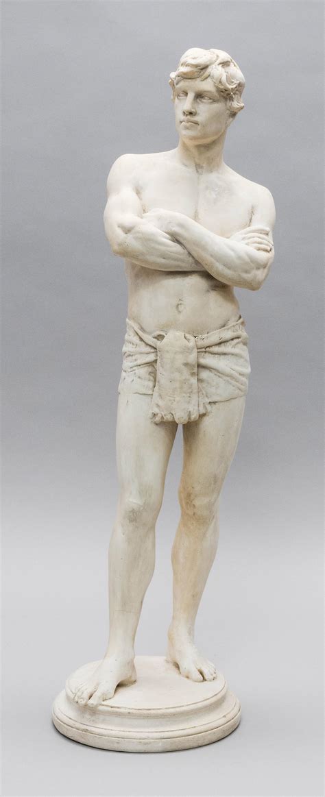 Sold Price: SCULPTURE OF "THE YOUNG ATHLETE" Depicting a standing man ...