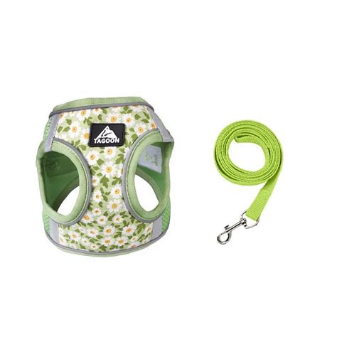 Tension Free Flower Pet Dog Harness Leash Set Adjustable Puppy Cat