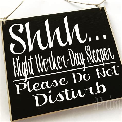 8x8 Shhh Day Sleeper Night Worker Please Do Not Disturb Nurse Etsy