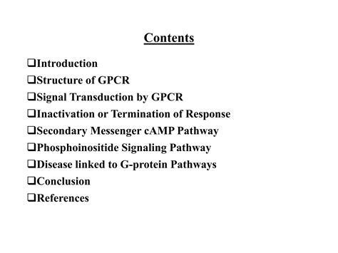 G Protein Coupled Receptors And Secondary Messenger Pathways Ppt