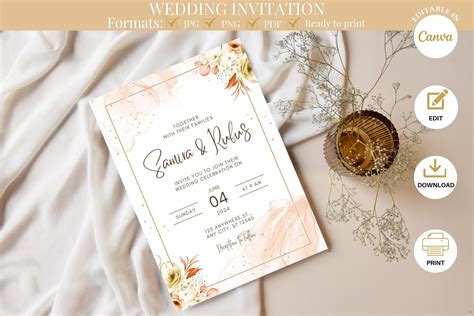 Wedding Invite Template Graphic by kkdigitalprints · Creative Fabrica