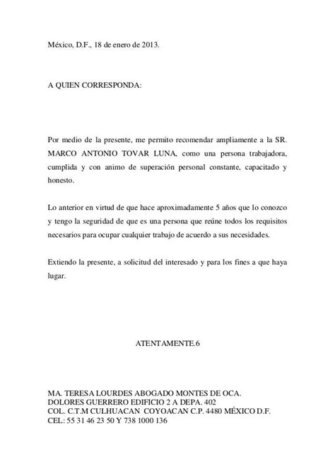 Carta De Recomendacion