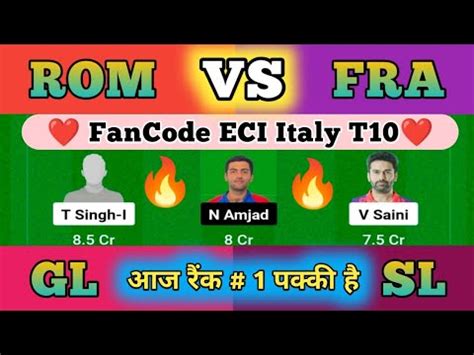 FRA Vs ROM Dream 11 Prediction ROM Vs FRA Dream 11 Prediction FRA Vs