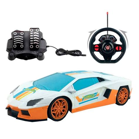 Carrinho De Controle Volante E Pedal Hot Wheels Turbo Tiger Candide Shopee Brasil