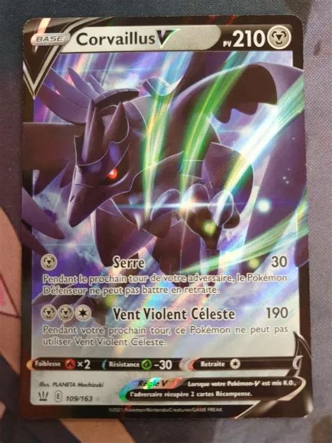 CARTE POKÉMON CORVAILLUS V 109 163 EB5 Styles de Combat NEUVE Fr EUR 5