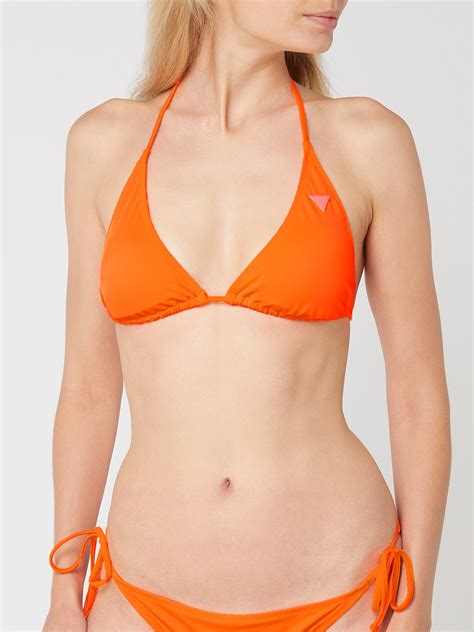 Guess Bikini Oberteil Mit Herausnehmbaren Cups Neon Orange Online Kaufen