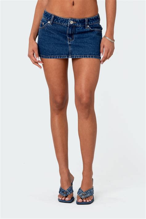 Spencer Low Rise Denim Micro Skirt Edikted