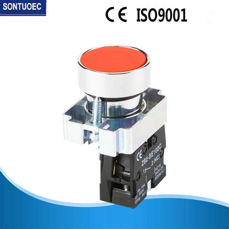 Momentary Push Button Switch Power Start Stop Self Resetting Round Flat