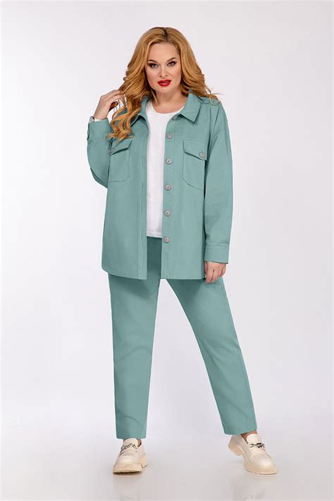 Купить женские брючные костюмы (костюмы с брюками) Элль-стиль 2134-2 мята