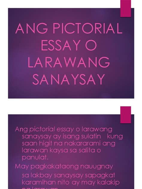 Ano Ang Pictorial Essay O Larawang Sanaysay Huxley Sanaysay