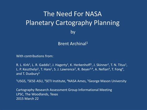 PDF Brent Archinal The Need For NASA Planetary Cartography Planning