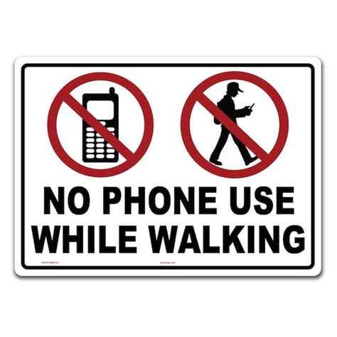 Lynch Sign In X In No Phone Use While Walking Sign Printed On