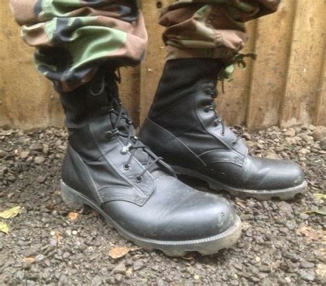 UK BRITISH ARMY SURPLUS ISSUE SG WELLCO BLACK JUNGLE COMBAT BOOTS ...