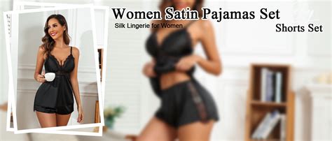 Avidlove Womens Pajama Sets Satin Sleepwear Silk Lace Lingerie Cami Shorts Set At Amazon Womens