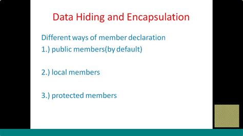 Data Hiding And Encapsulation 1 Youtube