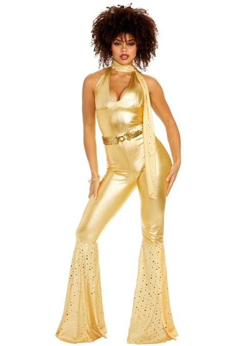 Women S Plus Size Gold Disco Fox Adult Costume Disco Costumes