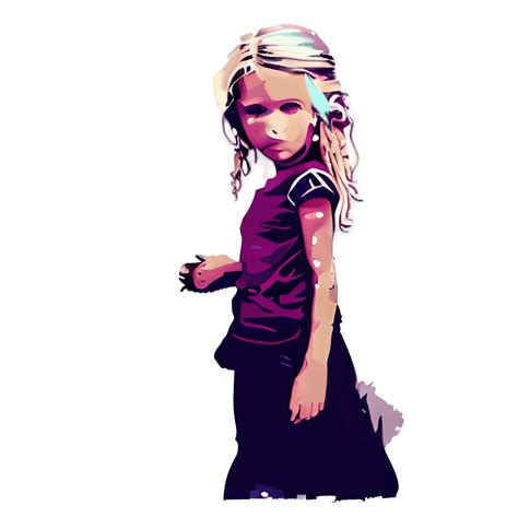 Fond De Mur Urbain Avec Une Petite Fille Blonde Creative Fabrica