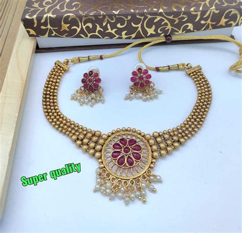 Indian Bollywood Ethnic Gold Plated Traditional Bridal Necklace Jewelry