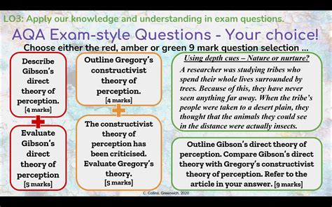 Aqa Gcse Psychology Comparing Gibsons And Gregorys Theories Of