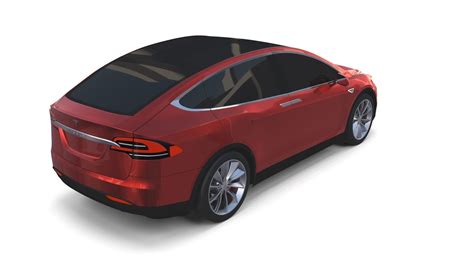 Tesla Model X Red 3D model | CGTrader