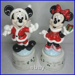 Disney Mickey Mouse Minnie Music Box Ornament set Pottery Jingle bell ...