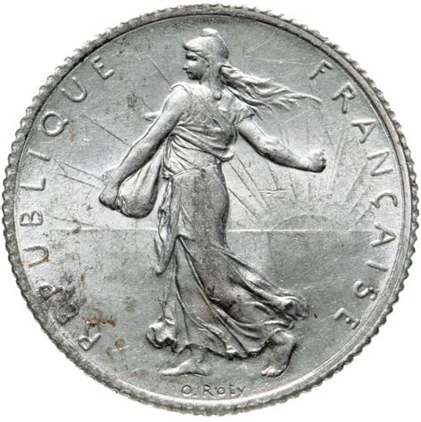 Монета Франция 1 франк 1918 стоимостью 1850 руб.