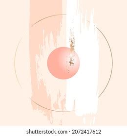 Nude Rose Brush Strokes Gold Round Stock Vector Royalty Free