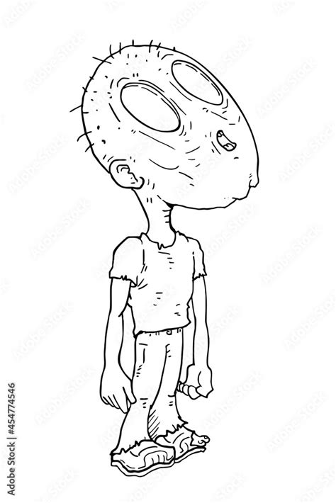 Cartoon zombie draw to coloring Stock Vector | Adobe Stock