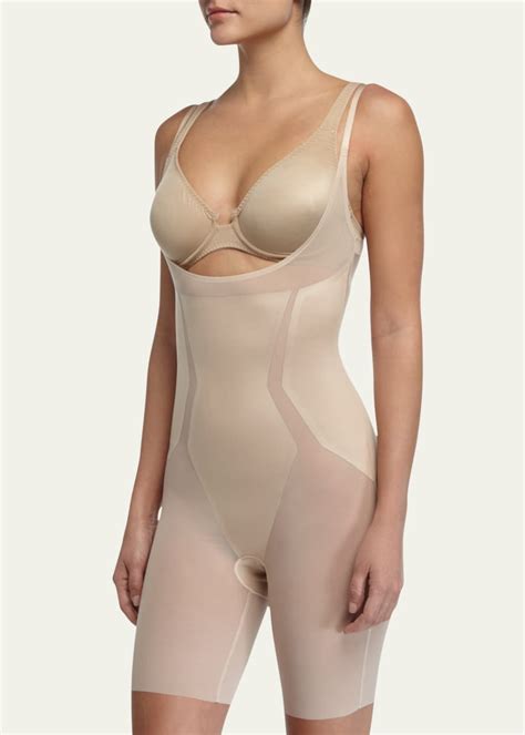 Spanx Haute Contour Open Bust Mid Thigh Bodysuit Bergdorf Goodman