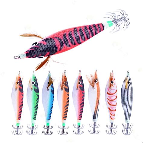 Pcs G Cm Luminous Squid Jig Fishing Wood Shrimp Lure Squid