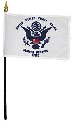 Small United States Coast Guard Flag Mini USCG Flags Rayon