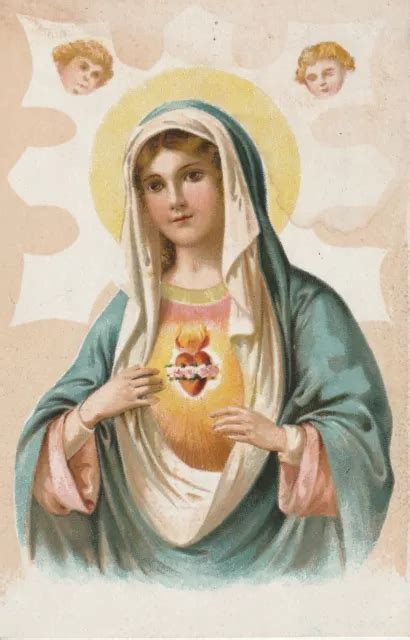 C Cp Cartolina Illsutatrata Madonna Immacolata Sacro Cuore Di Gesu