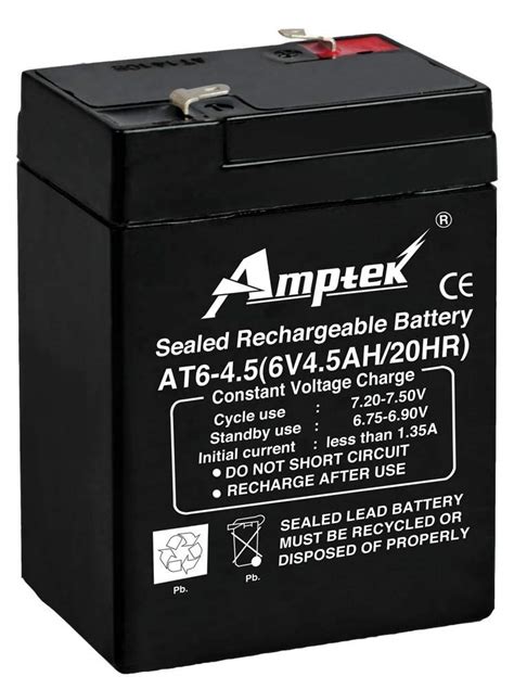 Amptek 6v 4 5ah Rechargeable Sealed Lead Acid Battery Diy Cart