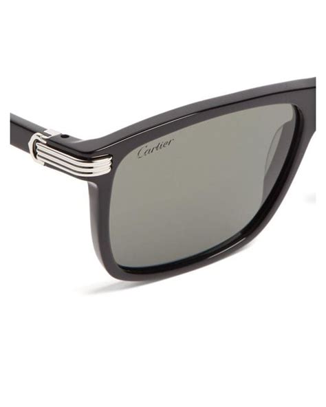 Cartier Première De Cartier Square Acetate Sunglasses In Black For Men Lyst