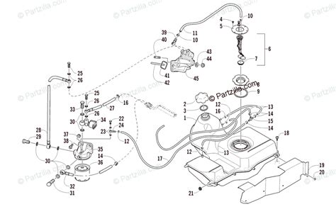 Arctic Cat Atv Oem Parts Diagram For Fuel Tank And Fuel Filter