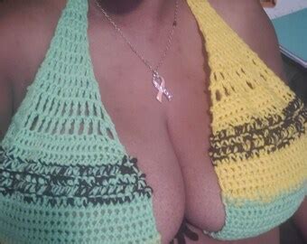 Seethrough Swimsuit Crochet Bikini Thong Bikini Set Mesh Etsy