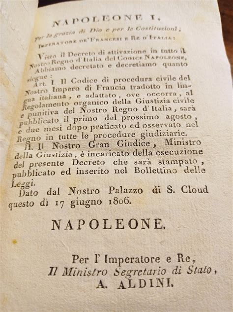 CODICE DI PROCEDURA CIVILE DEL REGNO D ITALIA 1806