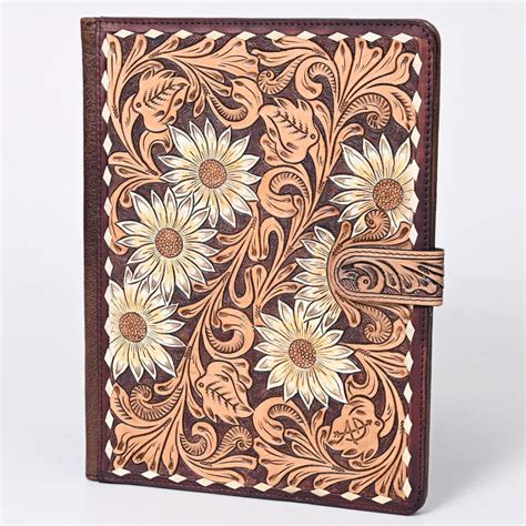 Hand Tooled Leather Portfolio Leather Padfolio Leather Legal Etsy